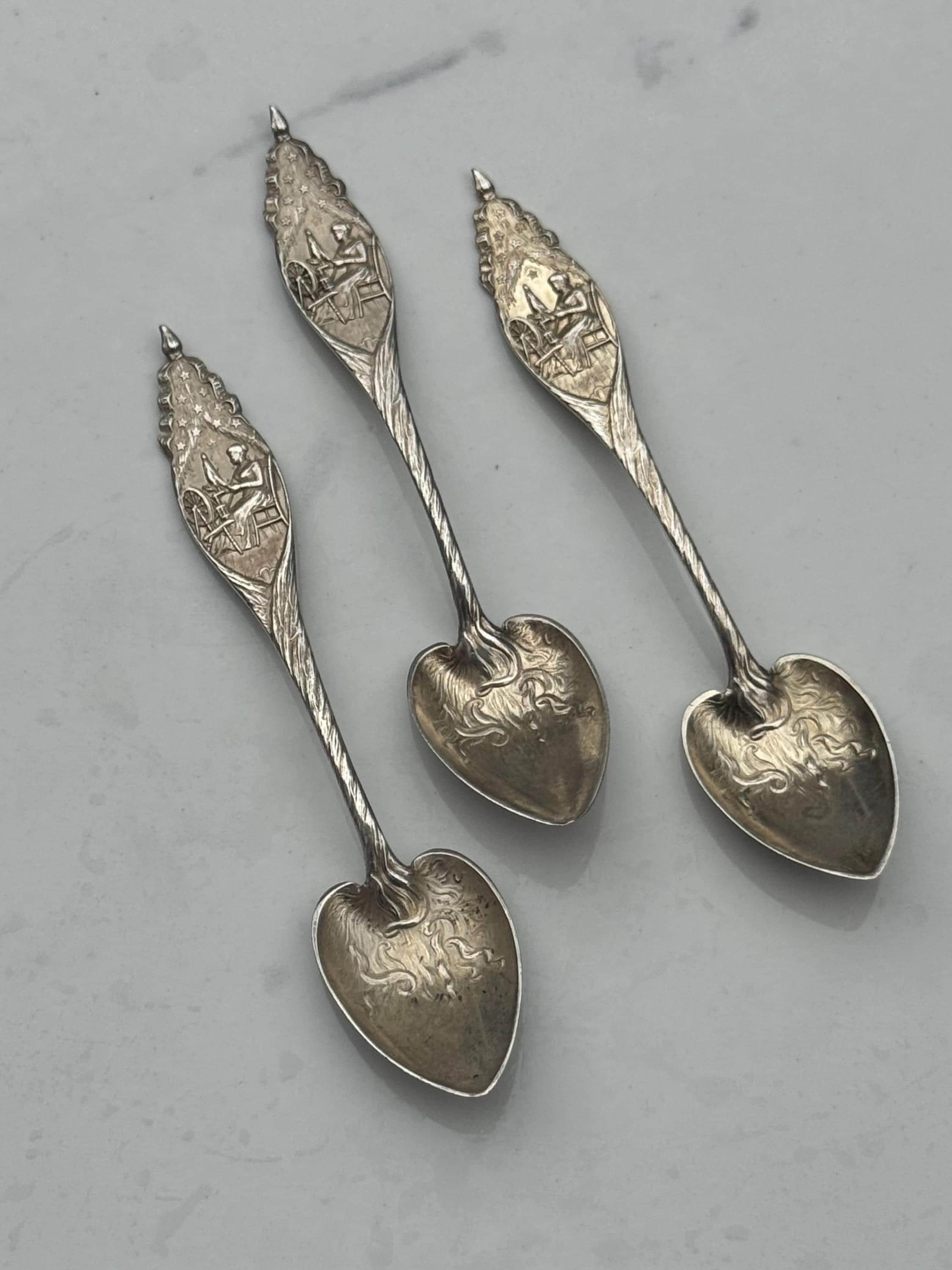1890 Sterling Silver Demitasse Spoon by Durgin in 'daughters of