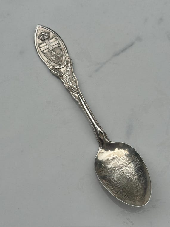 ヴィンテージ＊Silver Spoon ＊knott's＊キャニスター＊空き瓶 1895 Niagara Falls Sterling Silver Souvenir Spoon by Roden