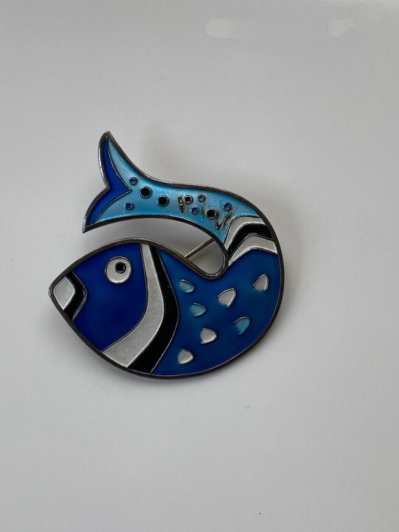 David Andersen Sterling Silver Norway Enamel Fish… - image 3