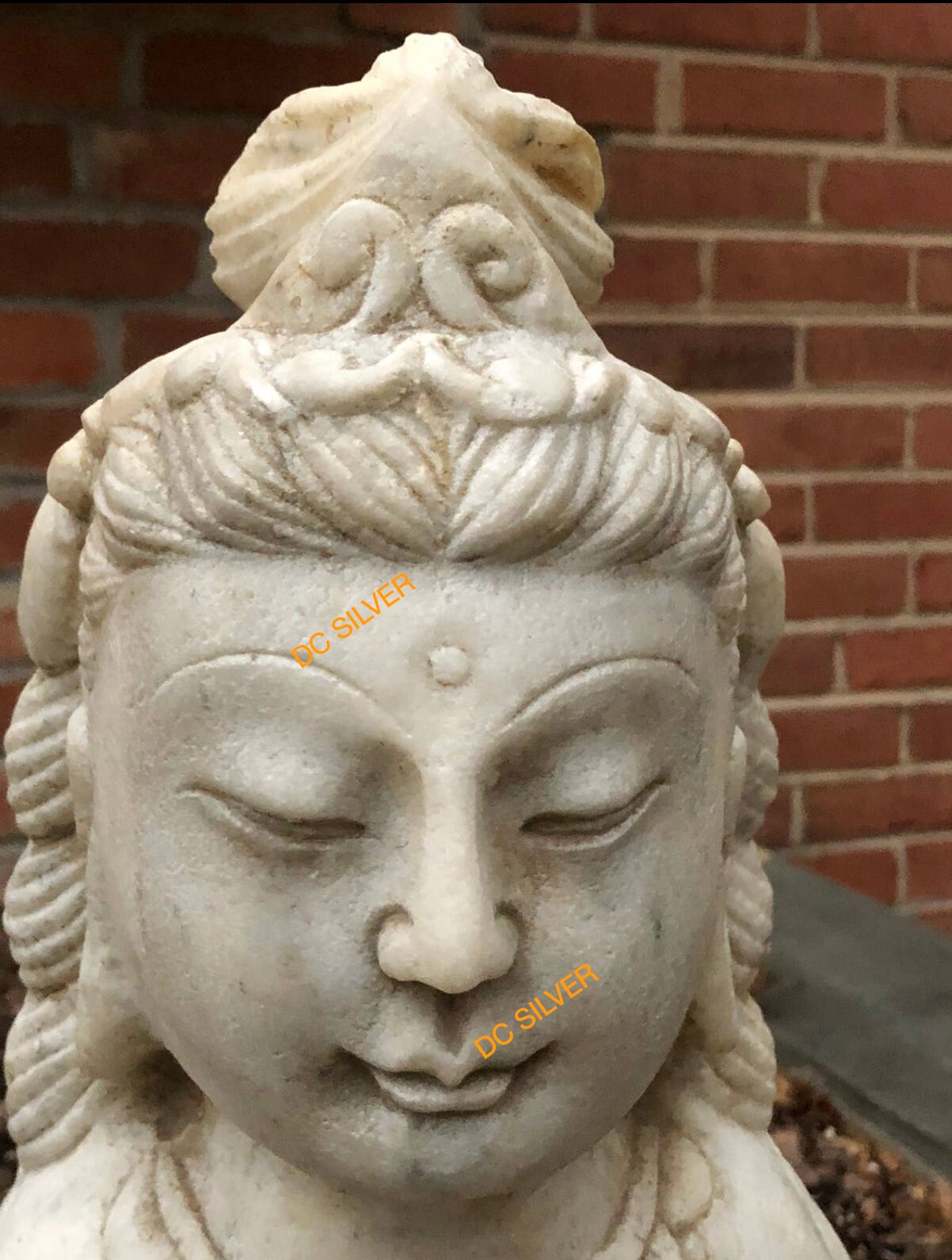 Antique Chinese Carved Marble Guanyin guan Yin Stone Etsy