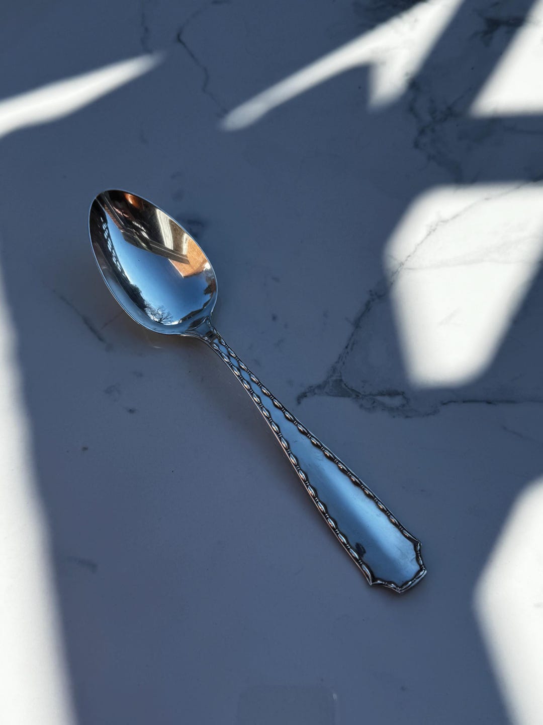 【ティファニー】純銀／デミタススプーン ２本セット「Marquise」 1902 Tiffany & Co. 'marquise' Sterling Silver Tablespoon (74 Grams