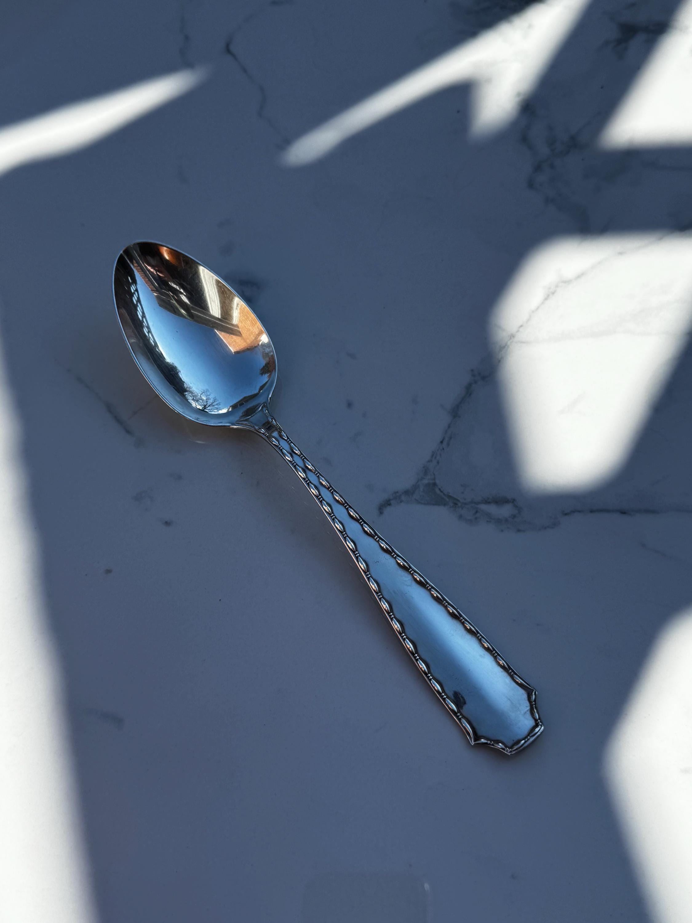 1902 Tiffany & Co. 'marquise' Sterling Silver Tablespoon (74 Grams