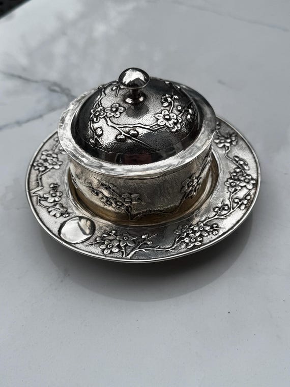 1890-1910 Chinese Export Silver Covered Preserve Dish — Tuck Chang