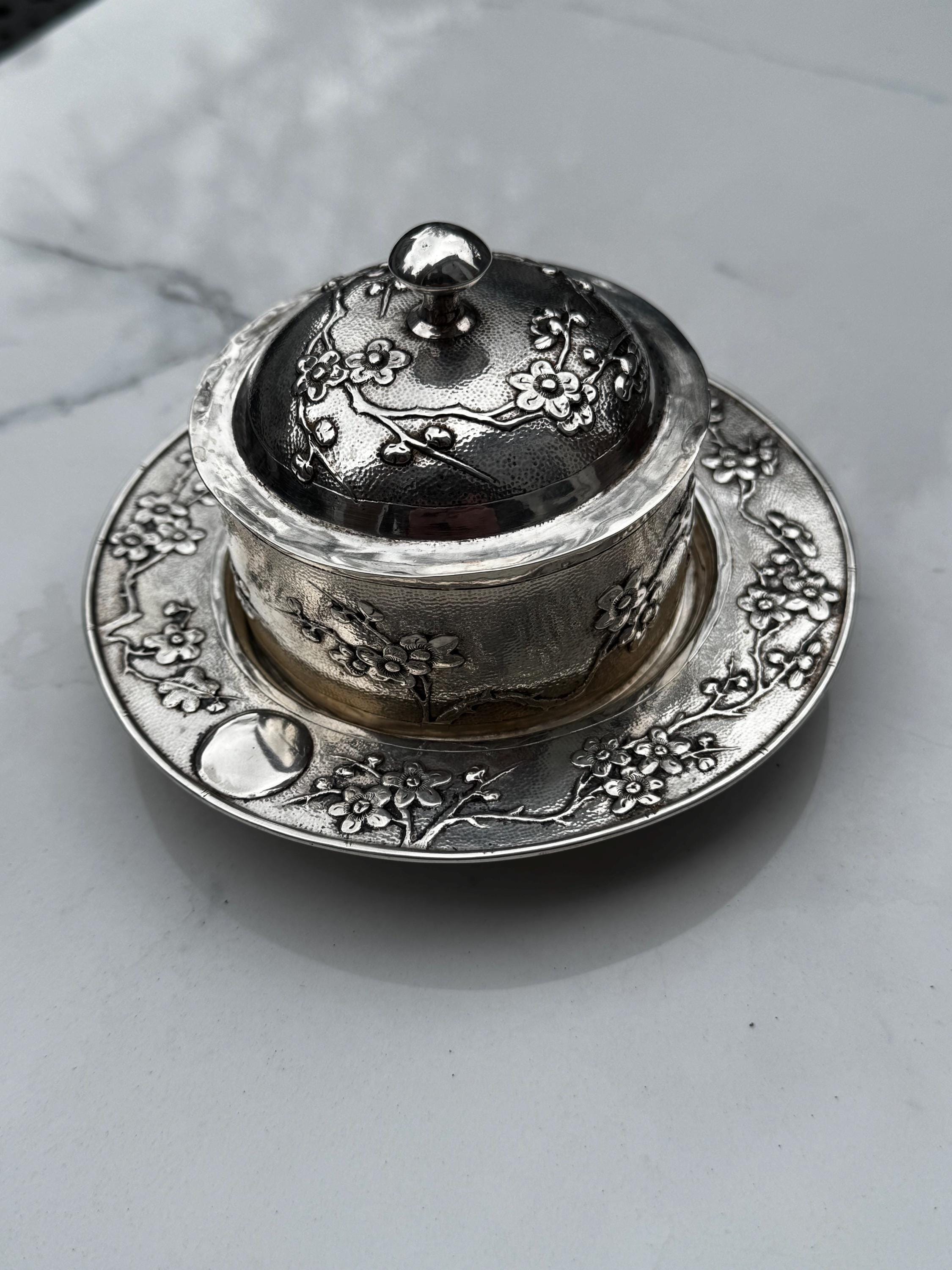 1890-1910 Chinese Export Silver Covered Preserve Dish — Tuck Chang