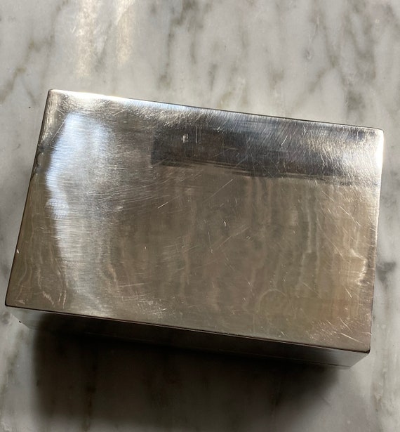 Cambodian Solid Silver Lidded Cigarette Box with … - image 1