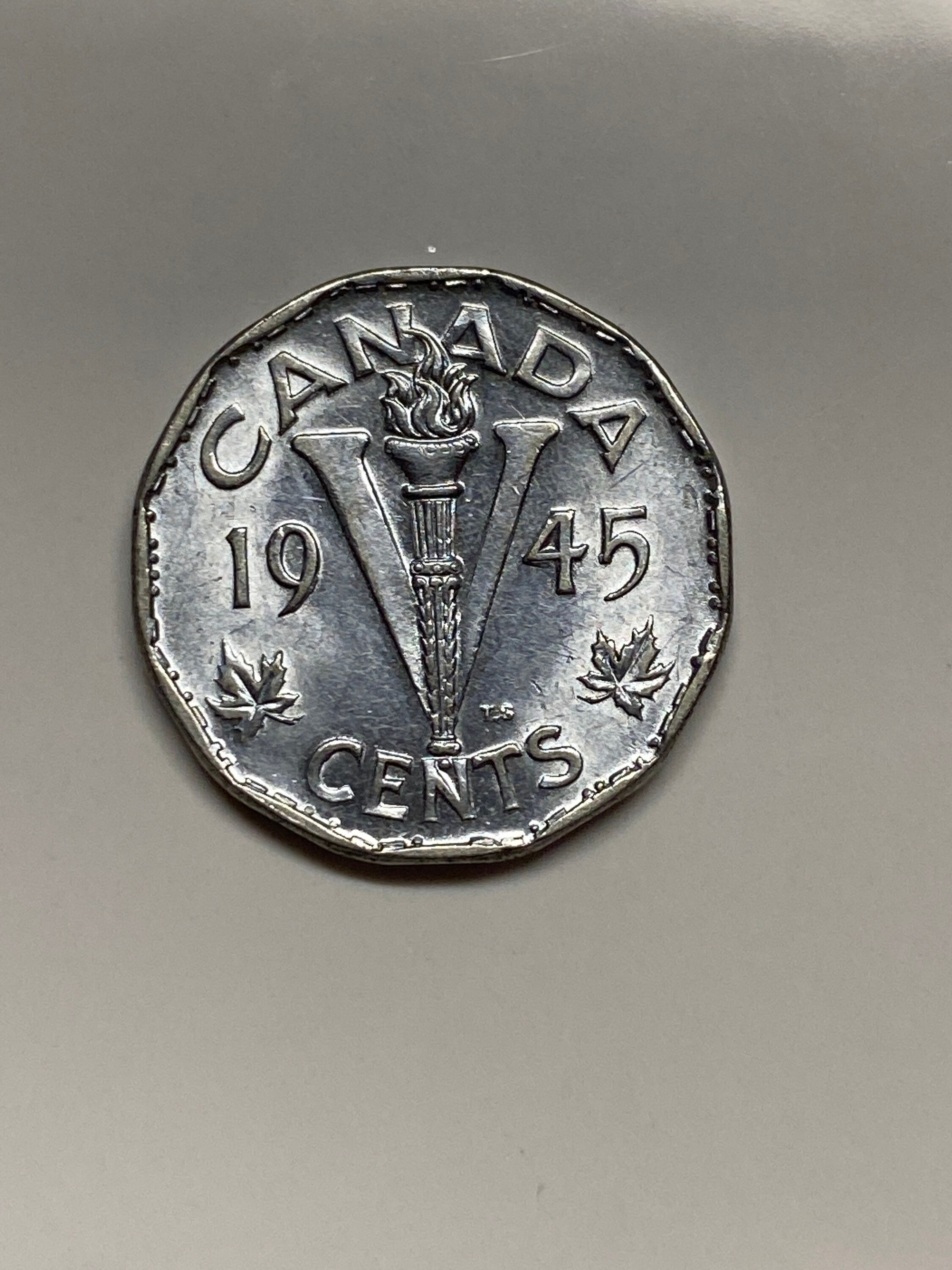1945 Canada 5 Cent V Nickel Coin - Etsy