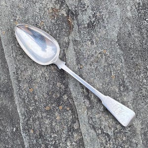 1802-39 Stephen Richard Fiddle Pattern Coin Silver Tablespoon by NYC Silversmith (87 g)