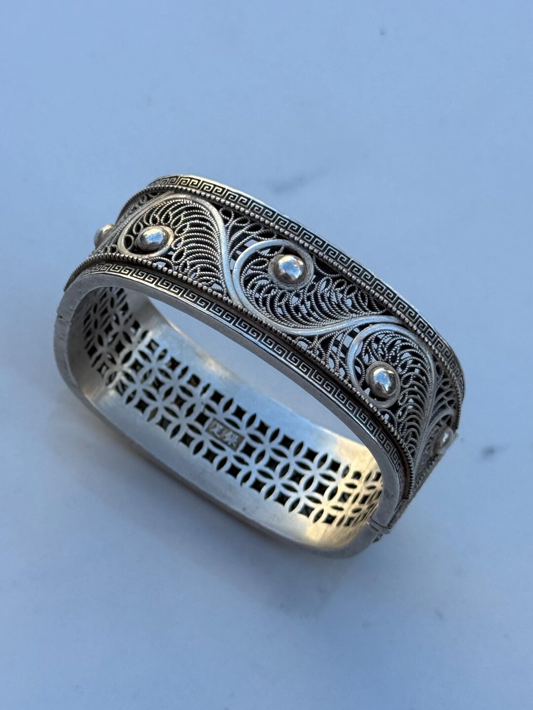 1880-1920 Chinese Export Silver Filigree Bracelet – Late Qing
