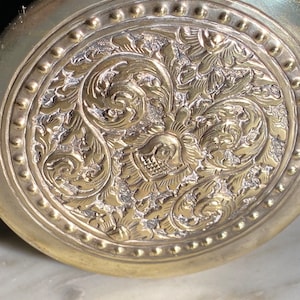 Small Cambodian Silver Plated Tea Caddy with Repousse