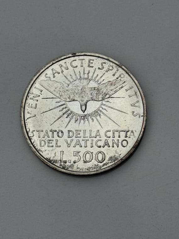 1963 年 イタリア シルバー バチカン市国 500 リラ KM# 75 コイン (未