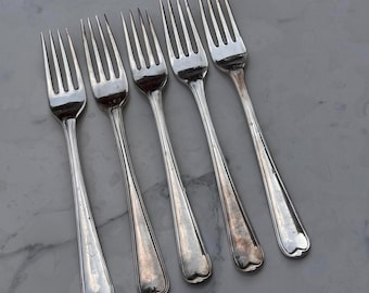 1787 John Power of Dublin Irish Sterling Silver Forks set of Five, Armorial Crest of a Horse Erased Rearing (328 g) - LRC