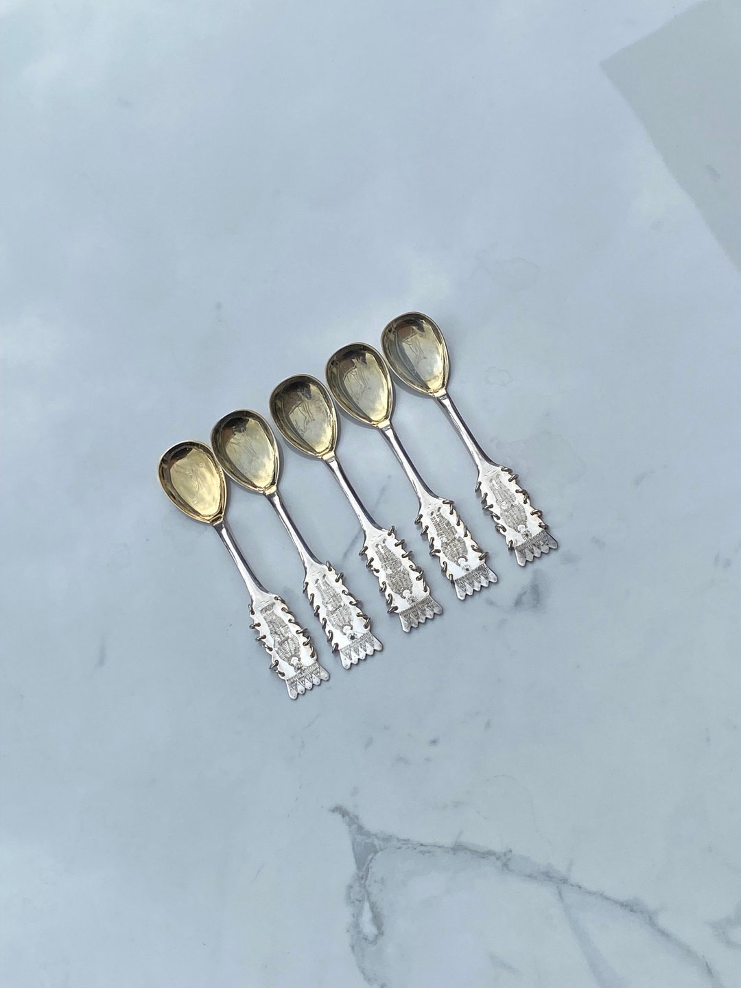 スウェーデン製 ハンドメイド シルバー スプーン 6本セット（2セット×3