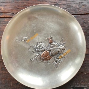 1900 Satz von 17 Nomura von Nagahama Meiji japanische Mischmetall-reine Silberplatten (6120 Gramm)