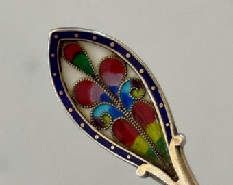 David Andersen Norway Sterling Silver 925 Blue Enamel Pansy Flower