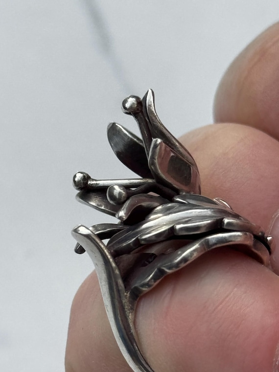 Vintage Sterling Silver Elaborate Navajo Ring – Solid .925 Silver 