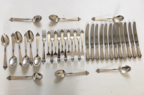 Set of Nils Hansen Oden 830 Silver Norway Flatware 12 Place Setting (800+ g)