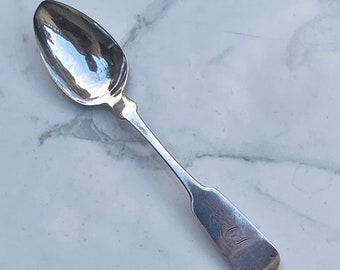 1840-46 Philo B Gilbert and F W Cooper Coin Silver Teaspoon Retailed in New Haven by Everard Benjamin