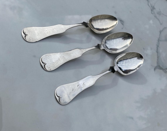 1869-1885 Duhme & Co. Coin Silver Teaspoon Set of Three (3) (66 G