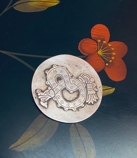 C. 1935-40 Sterling Silver Quetzalcoatl Brooch Circle of William Spratling 980 Silver of Taxco (Serpent / Dragon)
