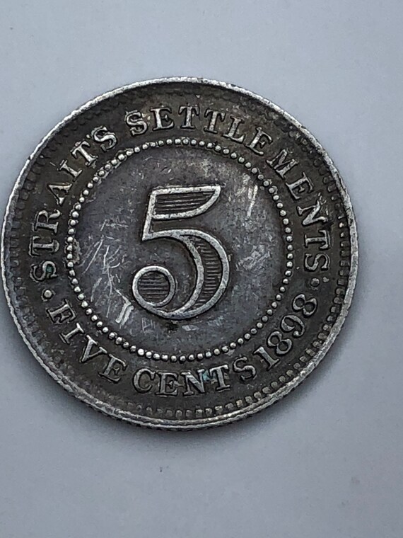 1898年 海峡植民地5セント硬貨（XF） - Etsy 日本