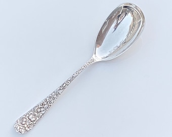 1929-1946 Rose by Stieff of Baltimore Sterling Silver Serving Spoon Ovoid 8"