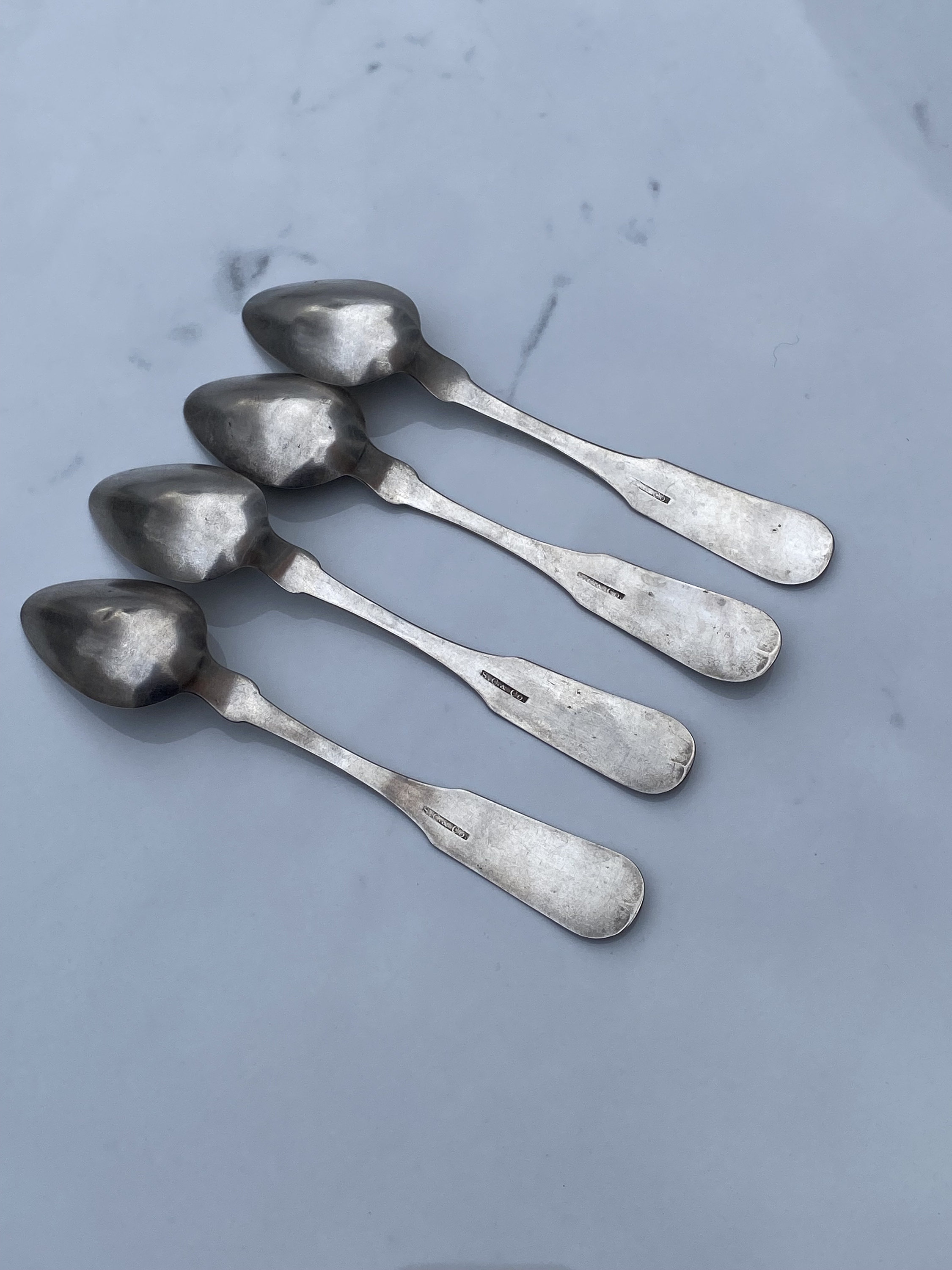 1819-1820年製アメリカンコインシルバーティースプーン4本セット（4