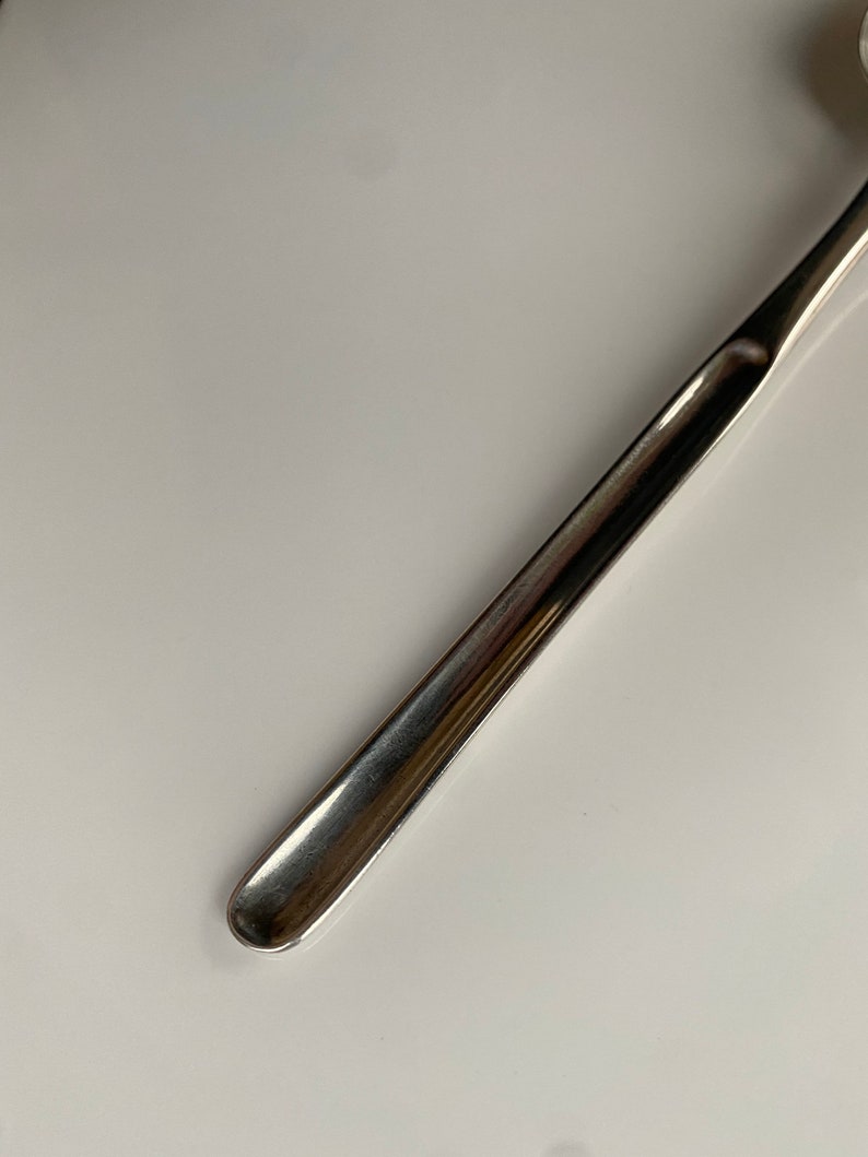 K&ouml;nnte beinhalten: Nahaufnahme eines silbernen medizinischen Instruments aus Metall mit abgerundeter Spitze.