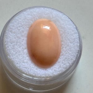 Cabochão oval coral fino de pele de anjo natural de 14,6–15,2 ct