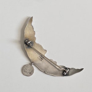 1890-95 George W. Shiebler Sterling Silver Moon and Bat Homeric Medallion Brooch image 3