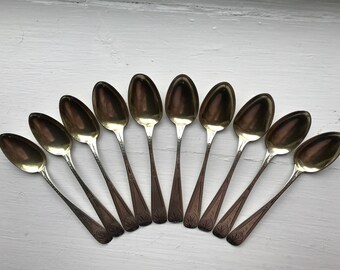 1850 Peter L. Krider Sterling Silver Teaspoon Set of Ten