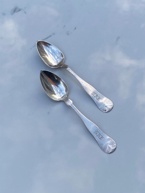 Sterling  Silver  ティースプーン 1840-60年 マサチューセッツ州チコピーのヴォルニー・ウィンチェル作