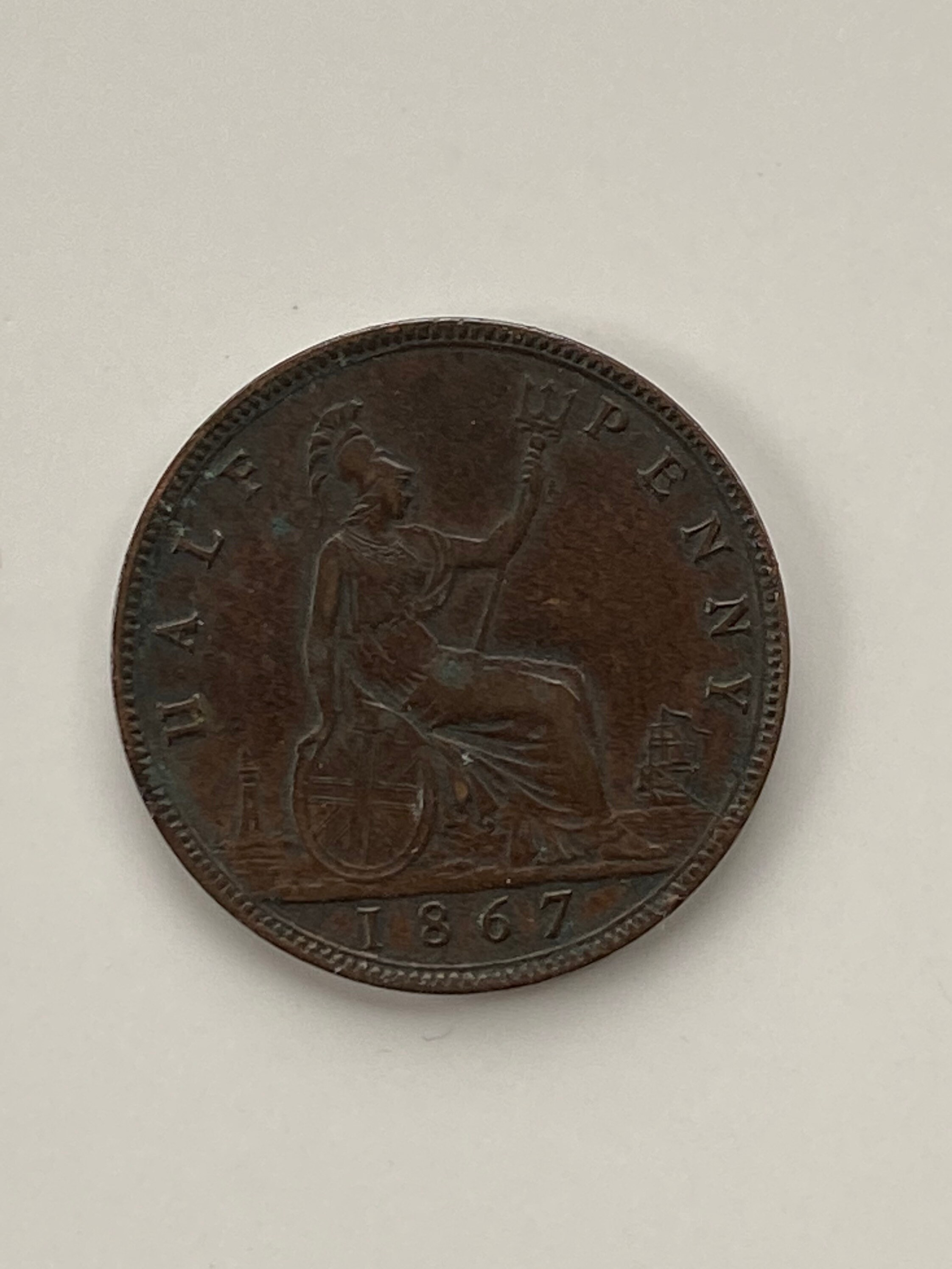 1867 English 1/2 Penny KM# 748 - Etsy