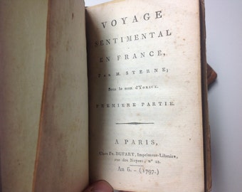 1797 Voyage Sentimentale en France I-II - 18th Century Books (Two Volumes)