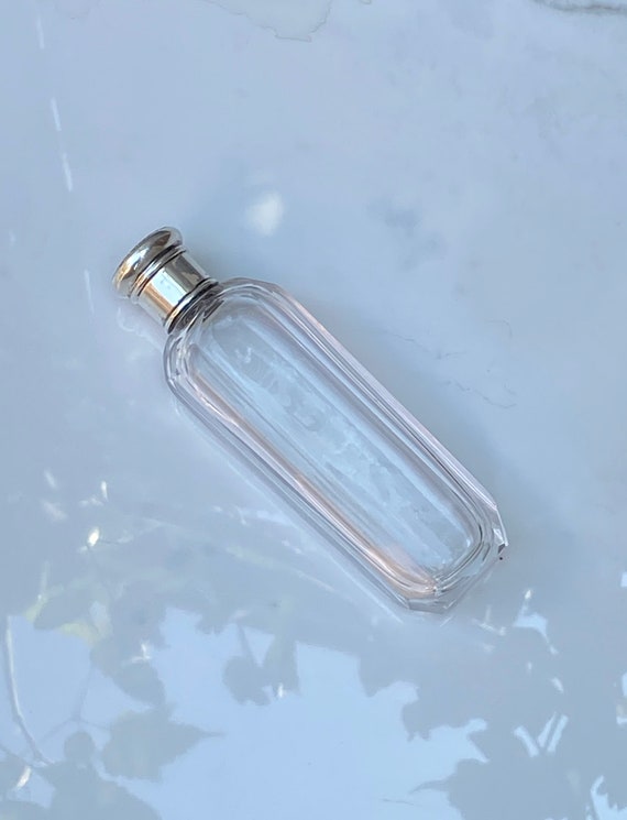 A Tall Cut Glass and Silver Perfume Bottle - image 2