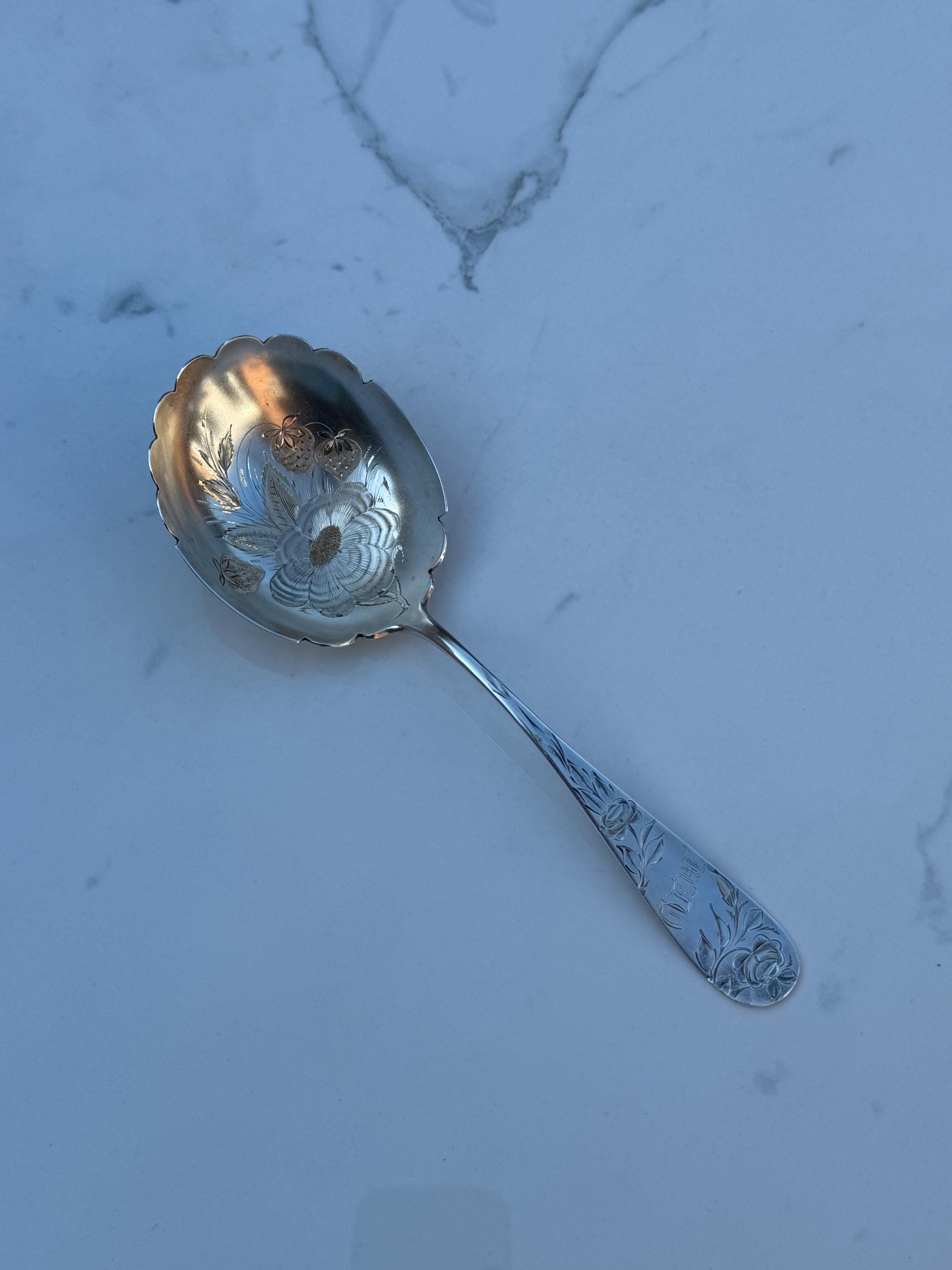 1889 Frank W Smith 'jac Rose' Serving Spoon Solid Sterling Silver