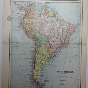 Phenomenal 1897 South America Continent Map
