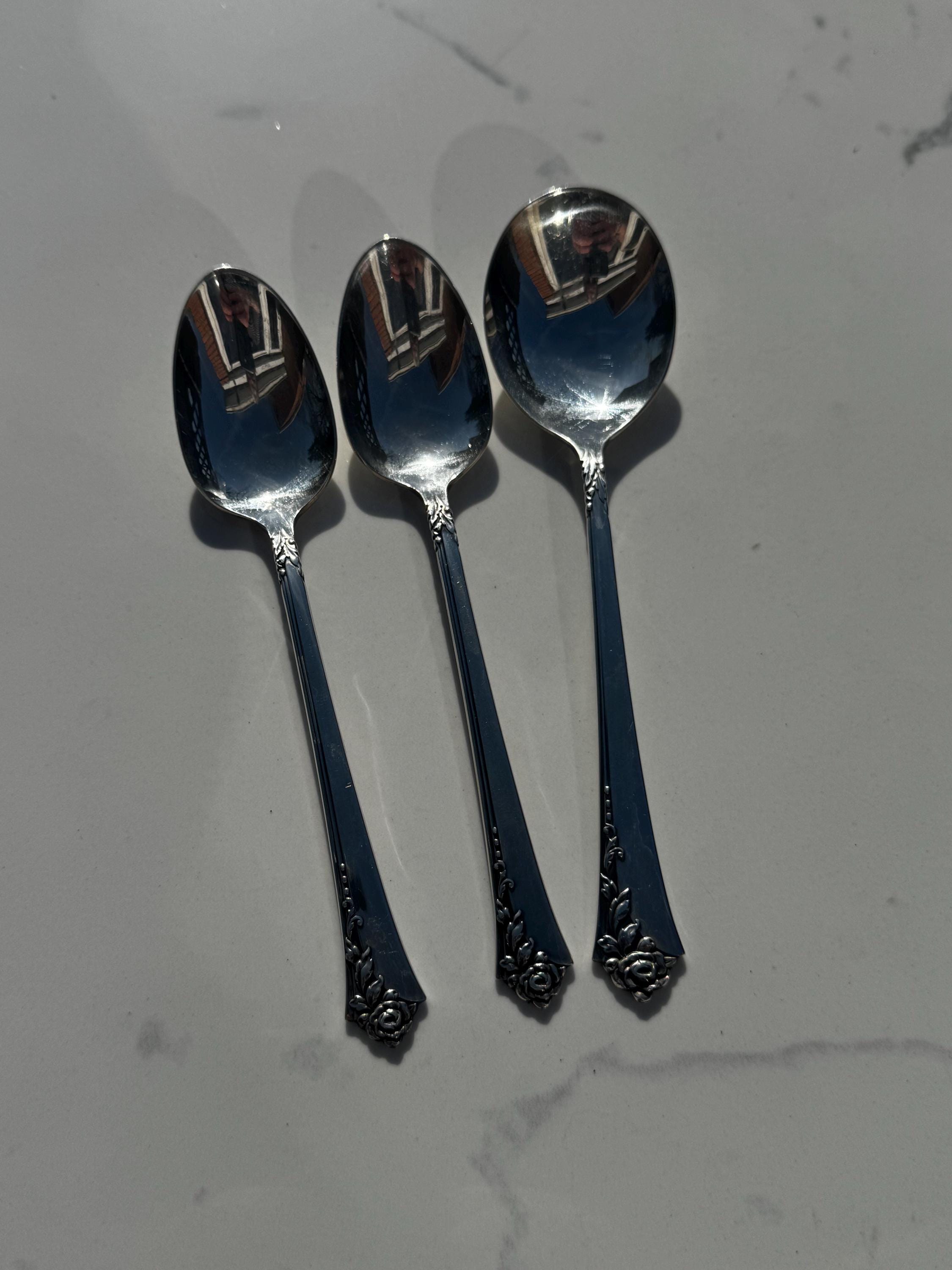Heirloom Sterling Damask Rose Spoon - Etsy