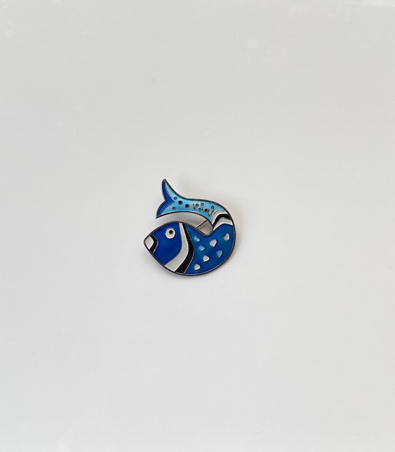 David Andersen Sterling Silver Norway Enamel Fish… - image 1