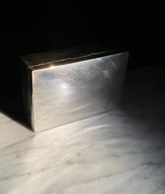 Cambodian Solid Silver Lidded Cigarette Box with … - image 2