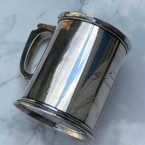 1855-60 Gorham Coin Silver Christening Cup &quot;From my Grandmama&quot; (Brower Family)