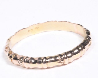 14 KT Gold 180 mm Bamboo Bangle Bracelet 585