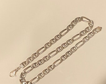 Collana vintage a catena pesante in argento sterling, Italia (62 g)