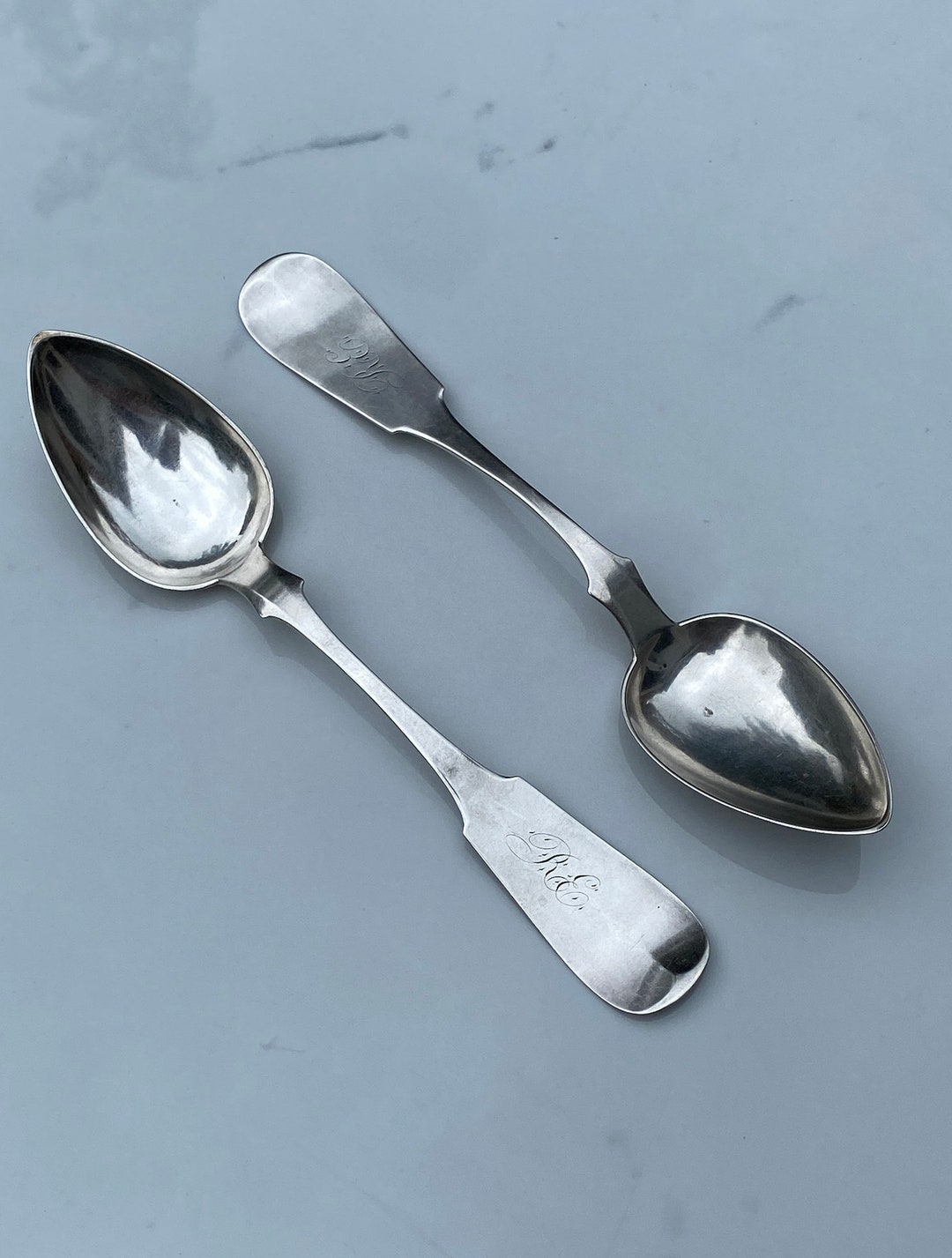 185062 American Coin Silver Tablespoon Pair by Voute & Groff Etsy