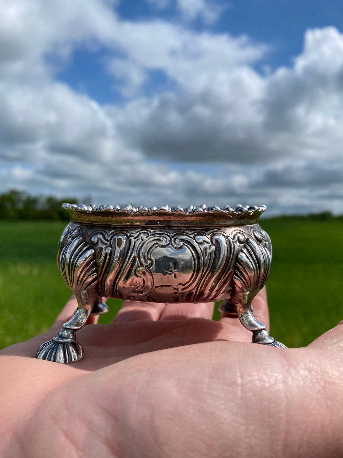 1763年 デイヴィッド・ヘネル1世 ロンドン 大型スターリングシルバー