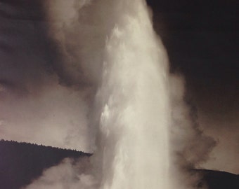 C. 1890 Iconic Gelatin Print Old Faithful Geyser, Franklin Jay Haynes