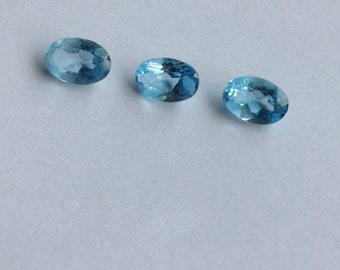 Swiss Blue Topaz Oval Faceted Gems