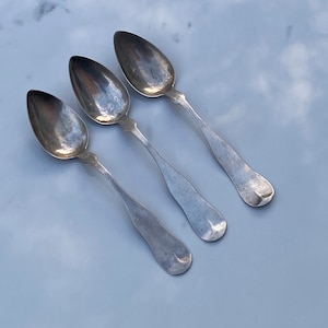 1840-1860 Newell Harding & Co Coin Silver Teaspoon Group of 3 Boston