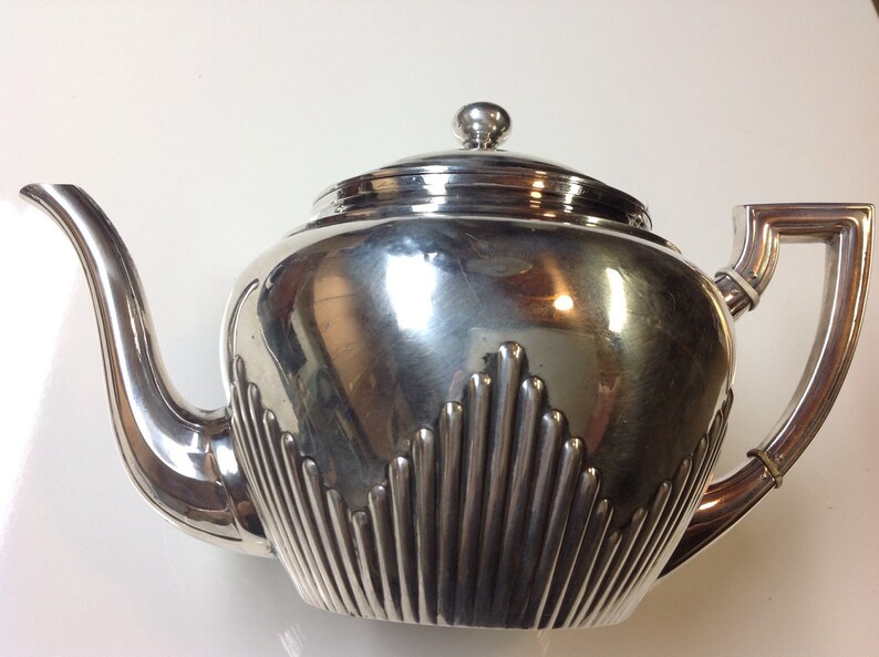 800 Silver Art Deco Teapot Germany Sterling Etsy