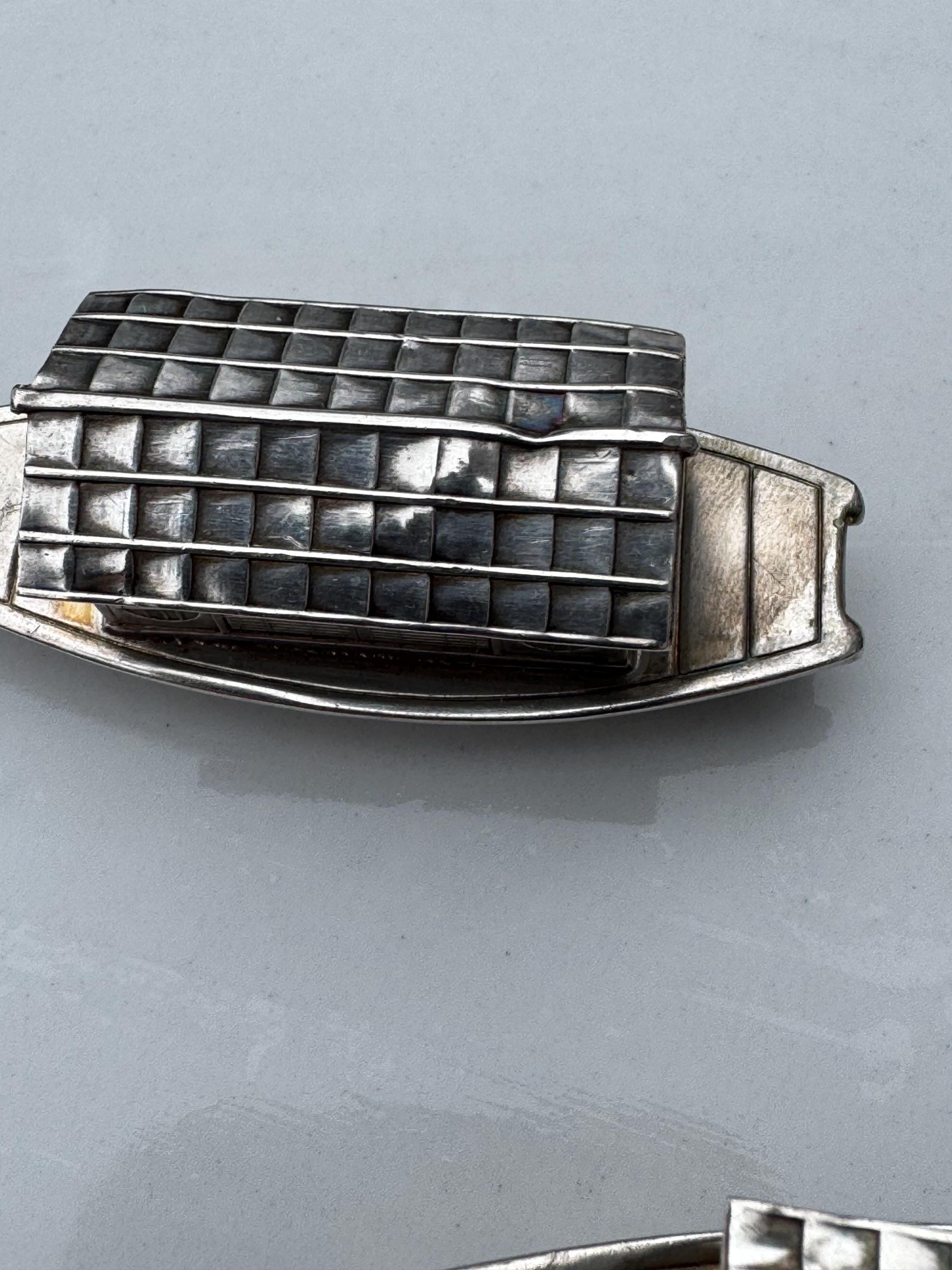 1930 Japanese Sterling Silver 950 Figural Boat Salt and Pepper