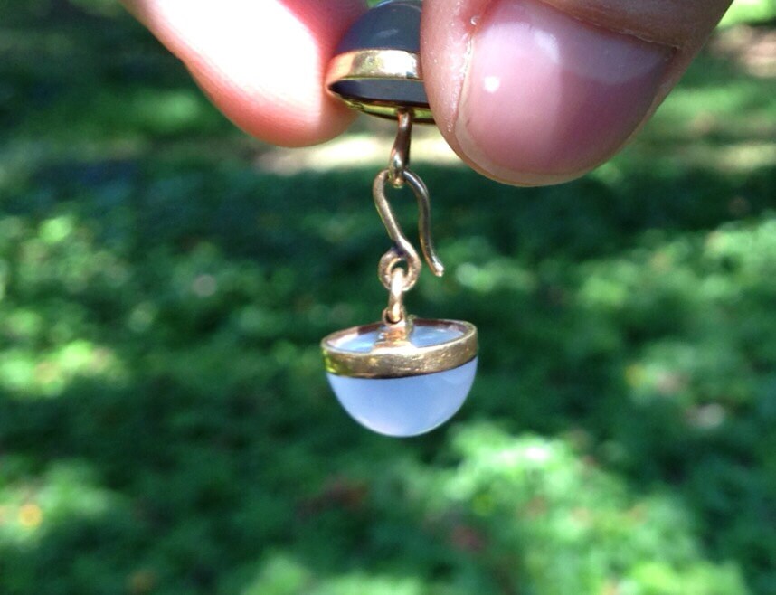 1880 15 CT Gold and Blue Chalcedony Cabochon English Cufflinks Etsy